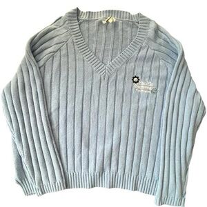 Blue PacSun knitted sweater #skater #pacsun #peace #oversized